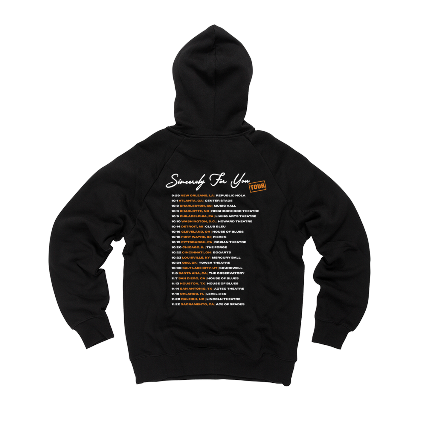 “Sincerely For You” Tour Hoodie 2023 Black No.1