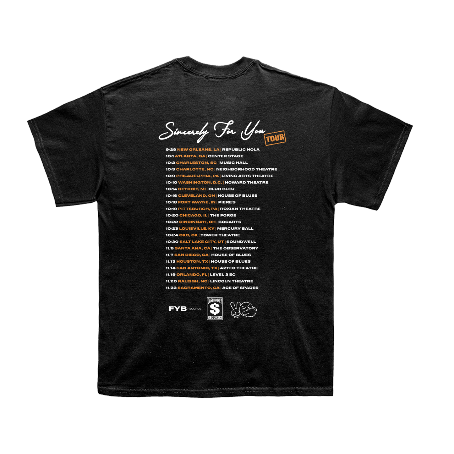 “Sincerely For You” Tour T-Shirt 2023 Black No.1